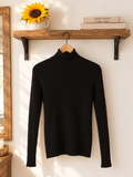 Mock Neck Ribbed Knit Top