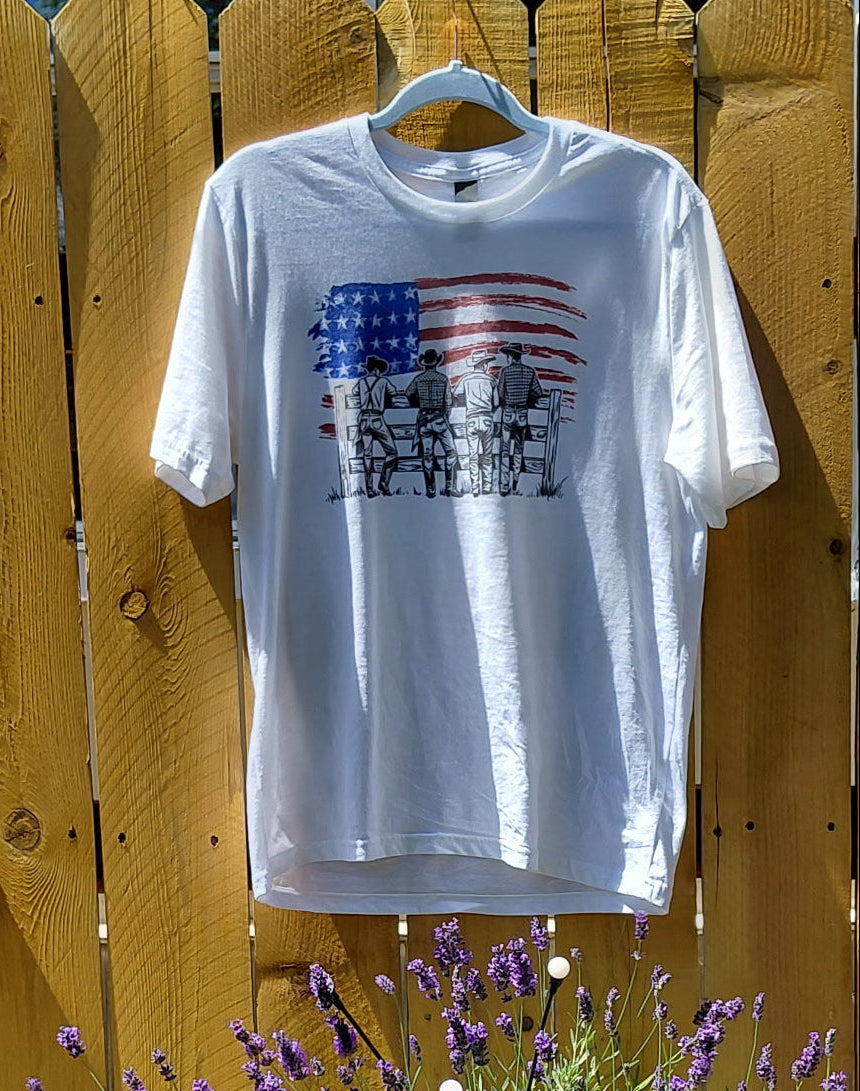 Western USA Cowboy Flag Patriotic Country Graphic Tee