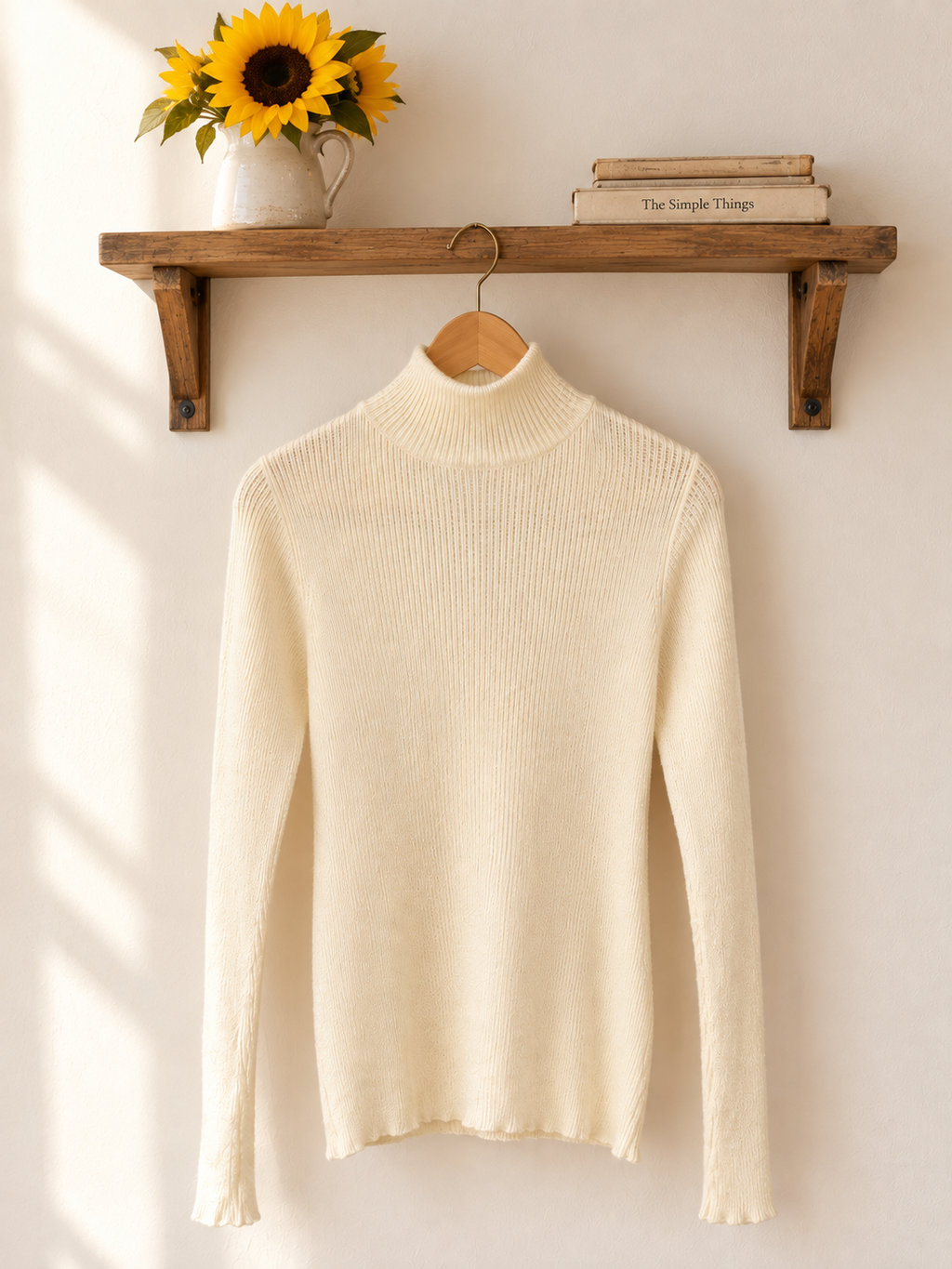 Mock Neck Ribbed Knit Top