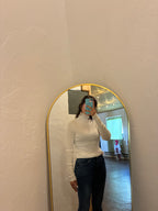 Mock Neck Ribbed Knit Top