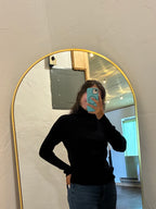 Mock Neck Ribbed Knit Top