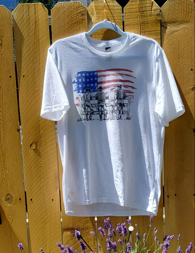 Western USA Cowboy Flag Patriotic Country Graphic Tee