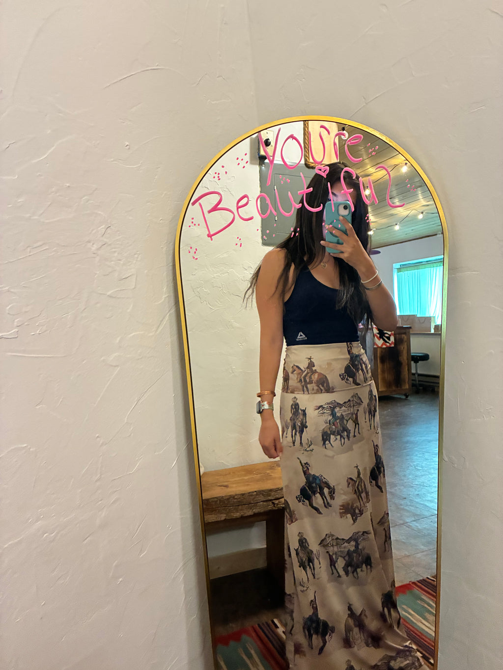 Western Cowboy Print Skirt