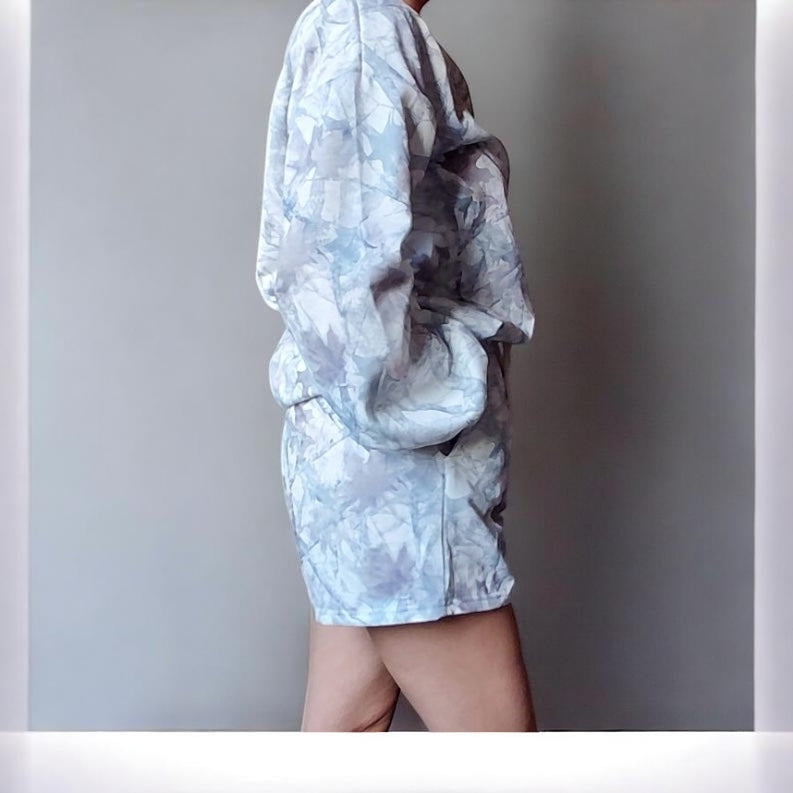 Camouflage Print Drop Sleeve Lougewear Shorts Set